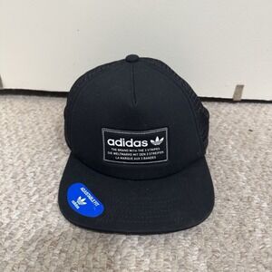 Adidas Hat Cap Mens Snap Back Black Trucker Original Mesh + T-Shirt Size XL